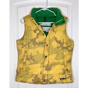Burton Rancher Puffy Vest Women's Size M Yellow Green